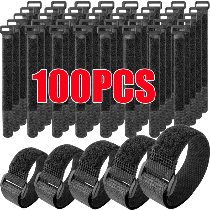 Cable Sleeve Neoprene - 10-100pcs Reusable Hook and Loop Tie-downs