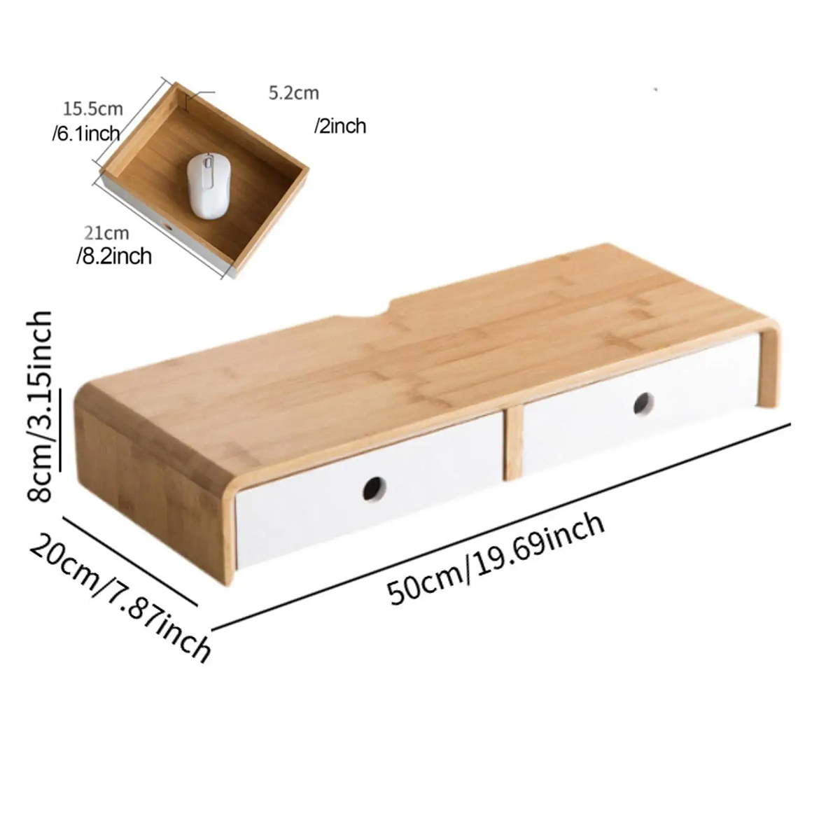 Bamboo Monitor Stand Riser wit - Laptop Stand Bamboo 评论和价格
