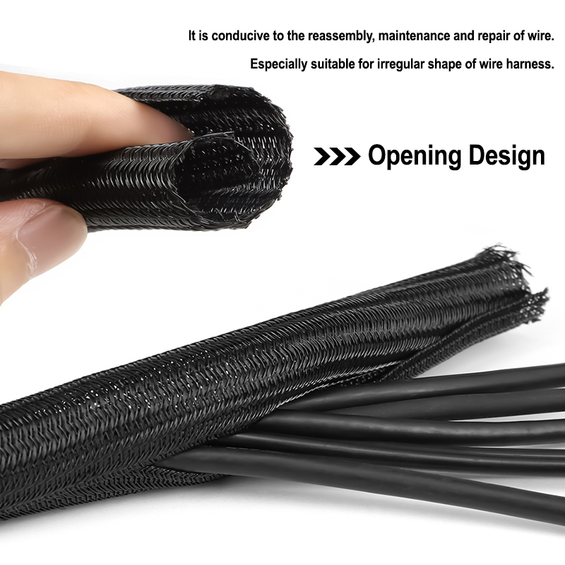 2/10m Black PET Braided Self-C - Cable Sleeve Neoprene 评论和价格