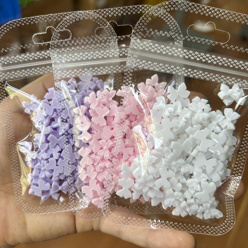 100Pcs Pink White Bowk Nail Ar - Trending Tech Accessories 评论和价格