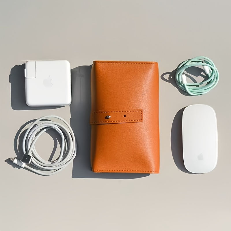 1pc Leather Tech Organizer Pou - Tech Accessories Organizer Pouch 评论和价格