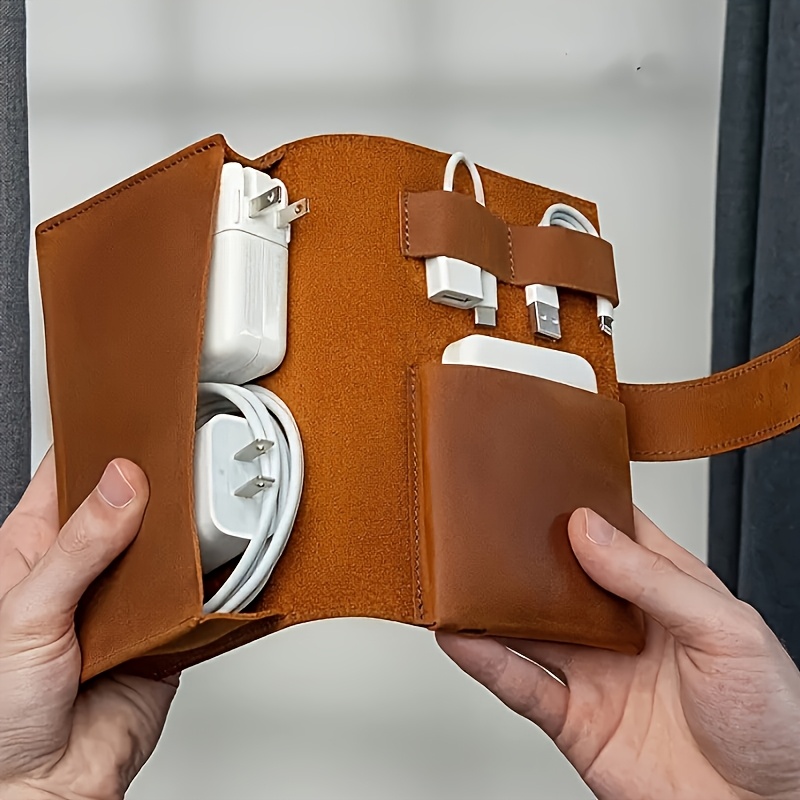 1pc Leather Tech Organizer Pou - Tech Accessories Organizer Pouch 评论和价格