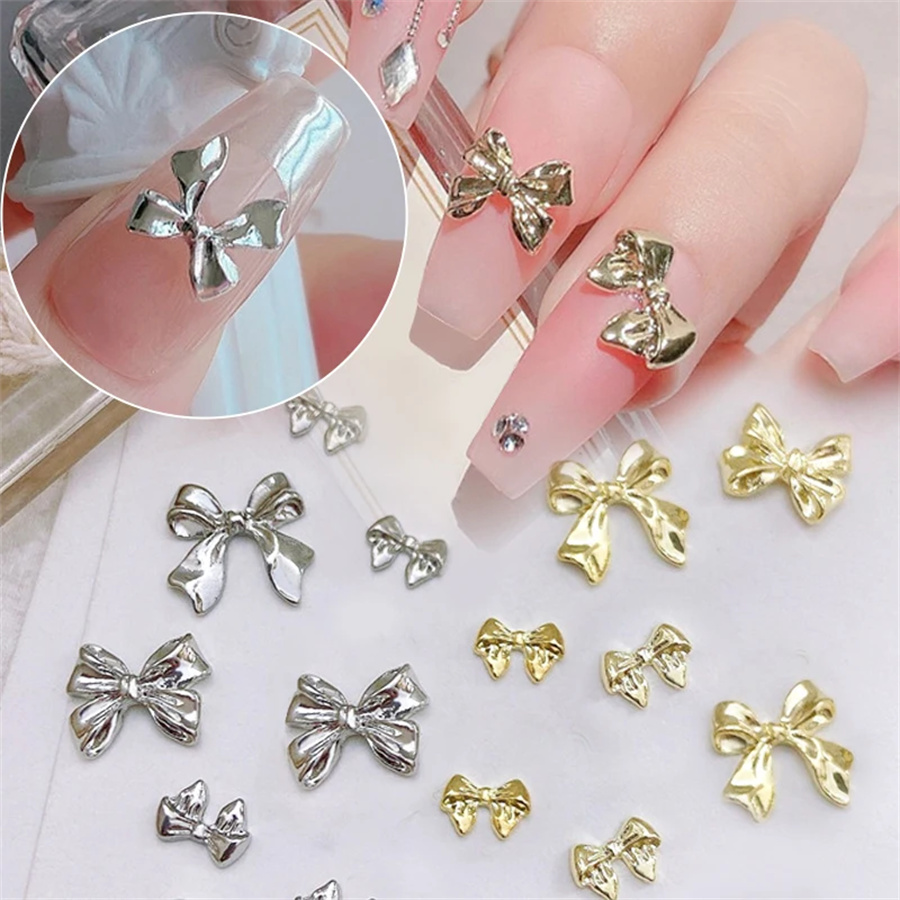 10pcs/Bag Metal 3D Bowknot Gre - Trending Tech Accessories 评论和价格