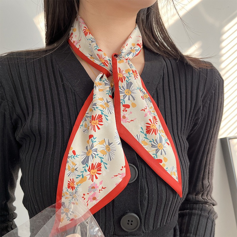 Women Fashion Red Floral Scarf - Useful Tech Accessories 评论和价格