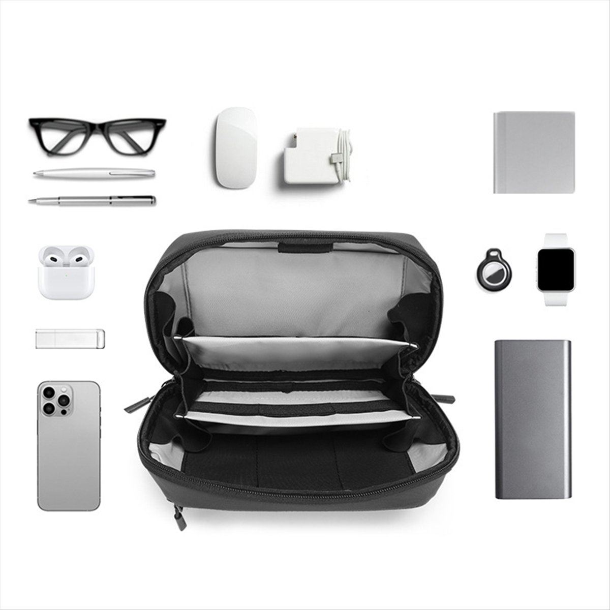 ☶❈＊♥AC1578-Waterproof Tech Pou - Tech Accessories Organizer Pouch 评论和价格